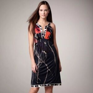 Elie Tahari blanc blue viscose jersey dress size M